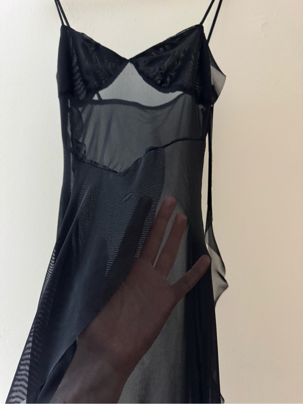 Sheer Black Slip Dress - Women's Intimates - Picture 5 of 11